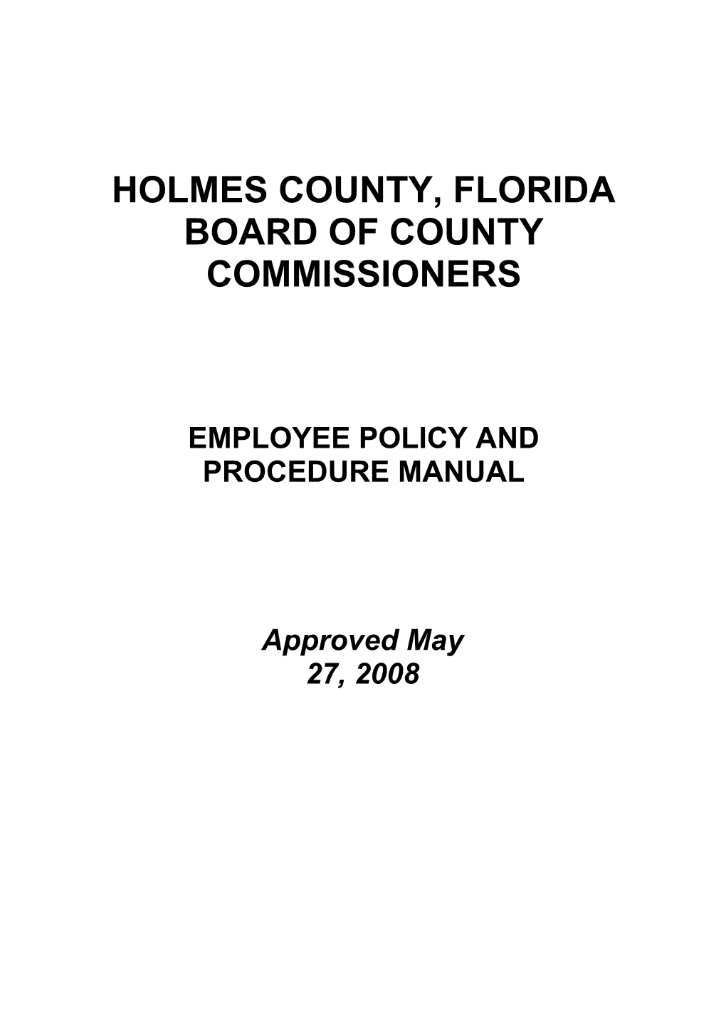 Holmes County, Florida Board of County Commissioners