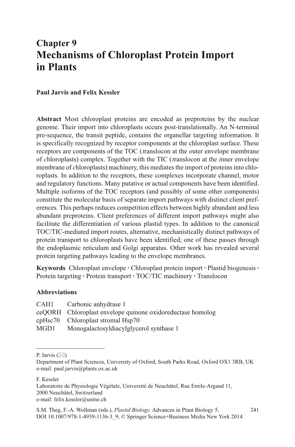 Mechanisms of Chloroplast Protein Import in Plants