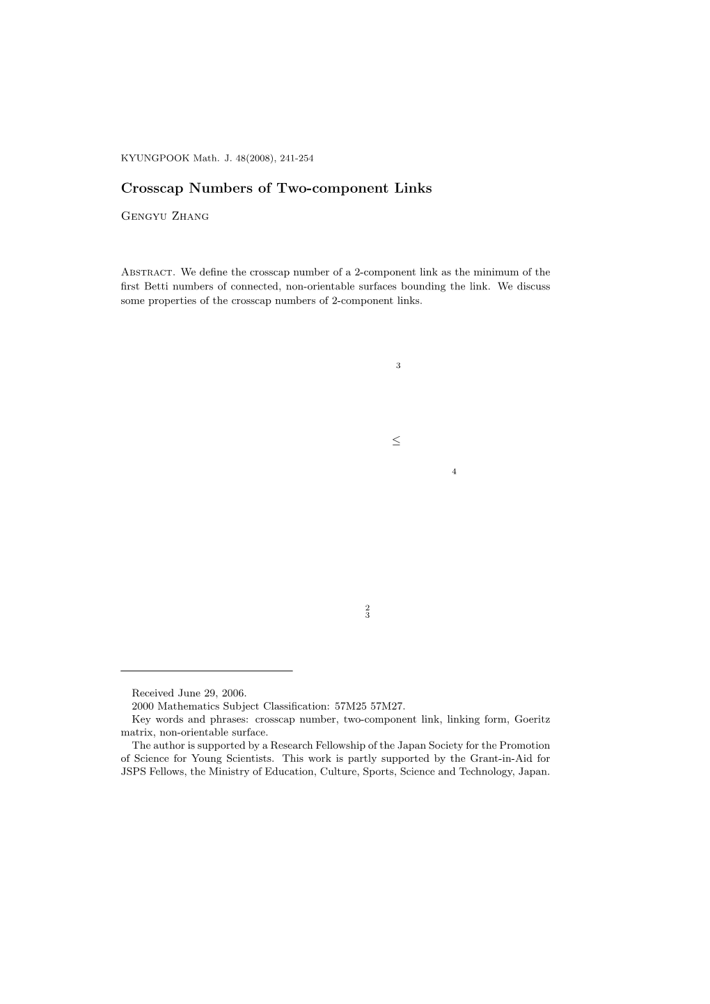 Crosscap Numbers of Two-Component Links