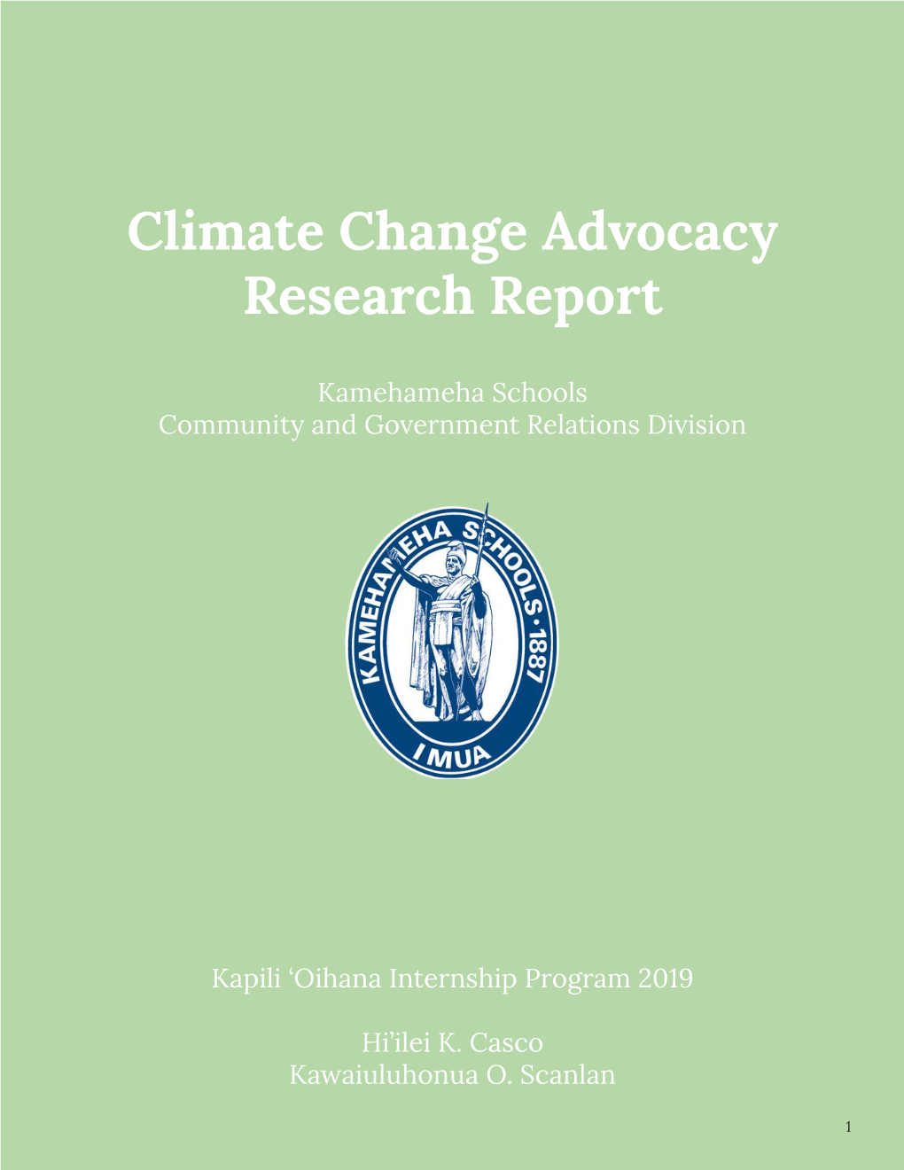 Climate Change Advocacy Research Report