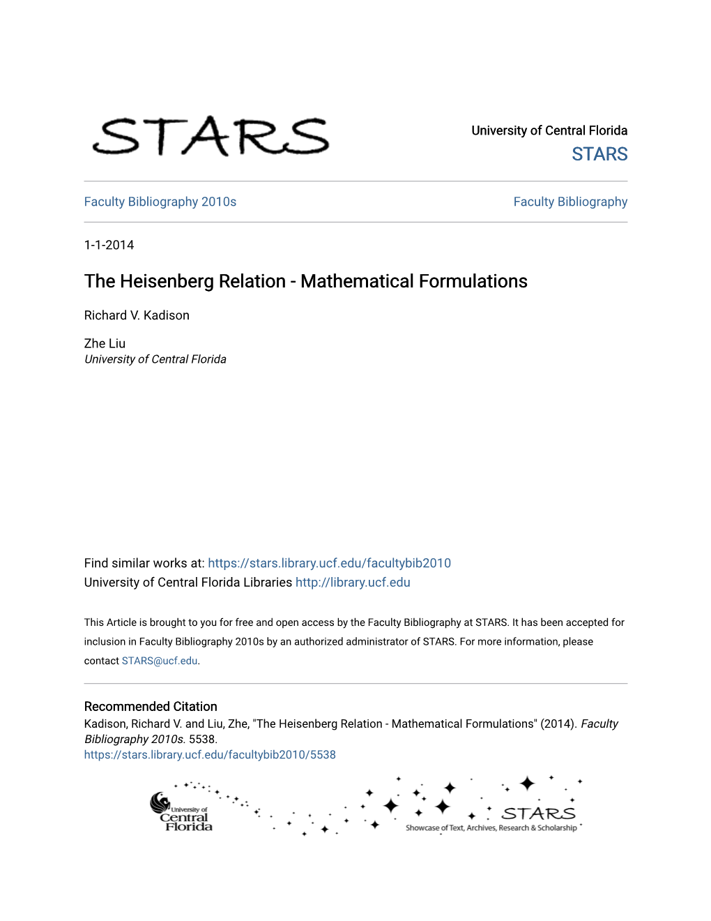 The Heisenberg Relation - Mathematical Formulations