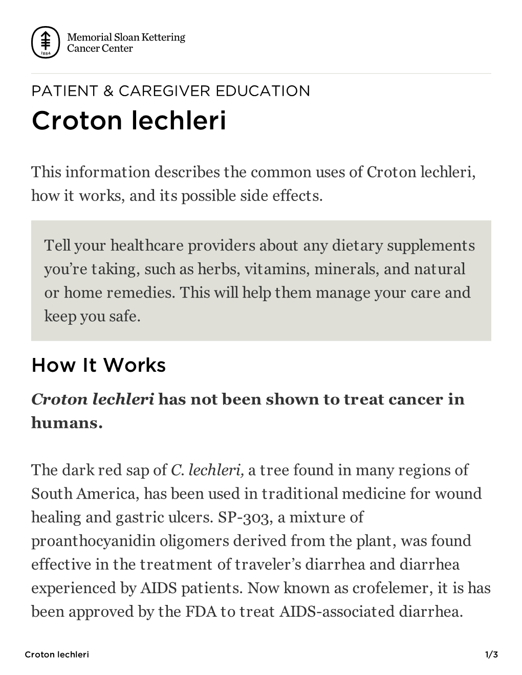Croton Lechleri