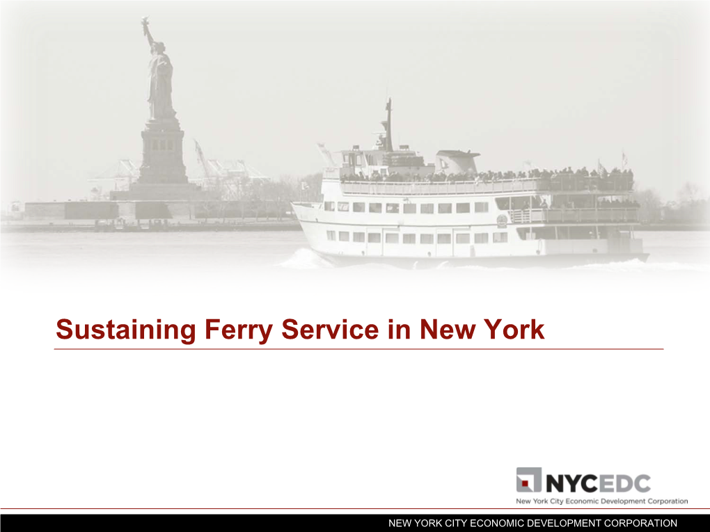 Sustainable Ferry Service in New York