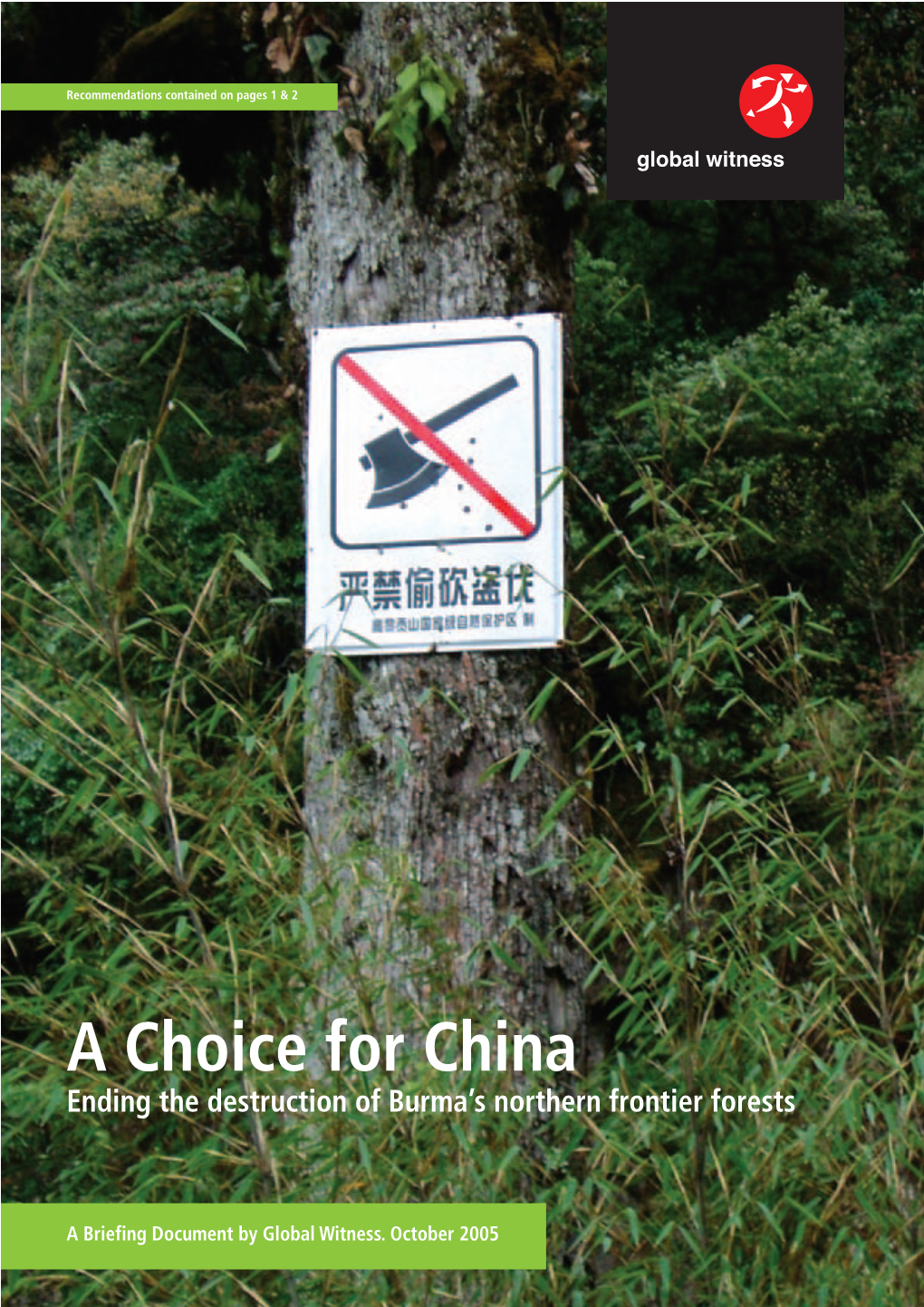 A Choice for China Ending the Destruction of Burma’S Northern Frontier Forests