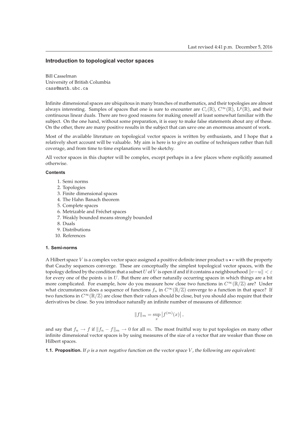 Introduction to Topological Vector Spaces