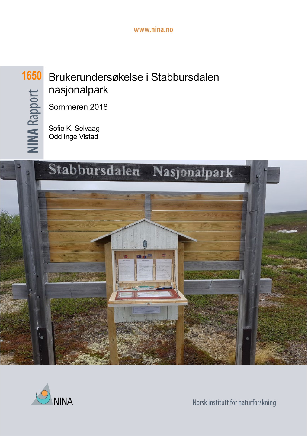 Brukerundersøkelse I Stabbursdalen Nasjonalpark