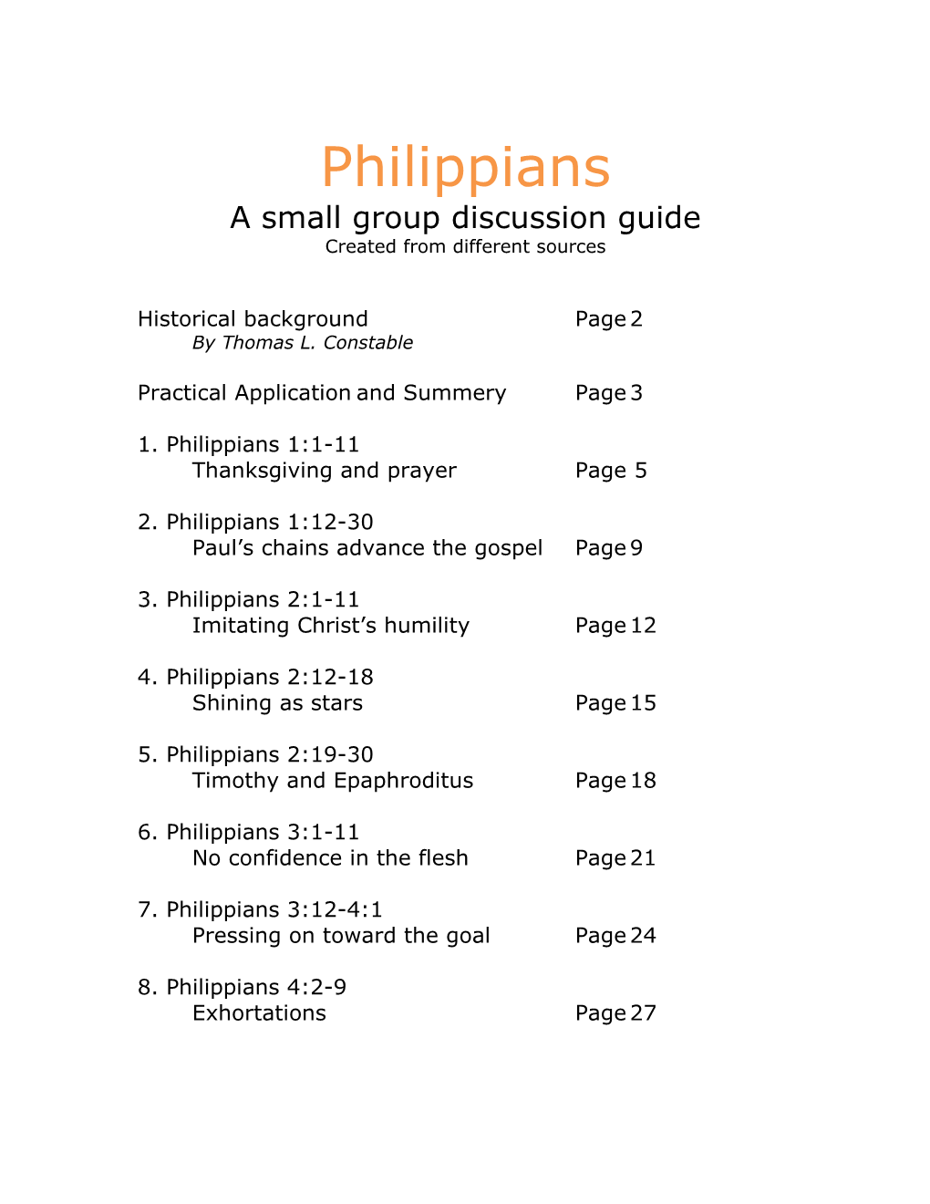 A Small Group Discussion Guide