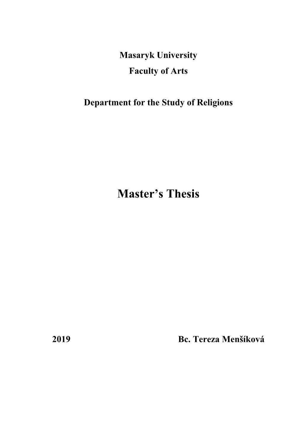 Master's Thesis