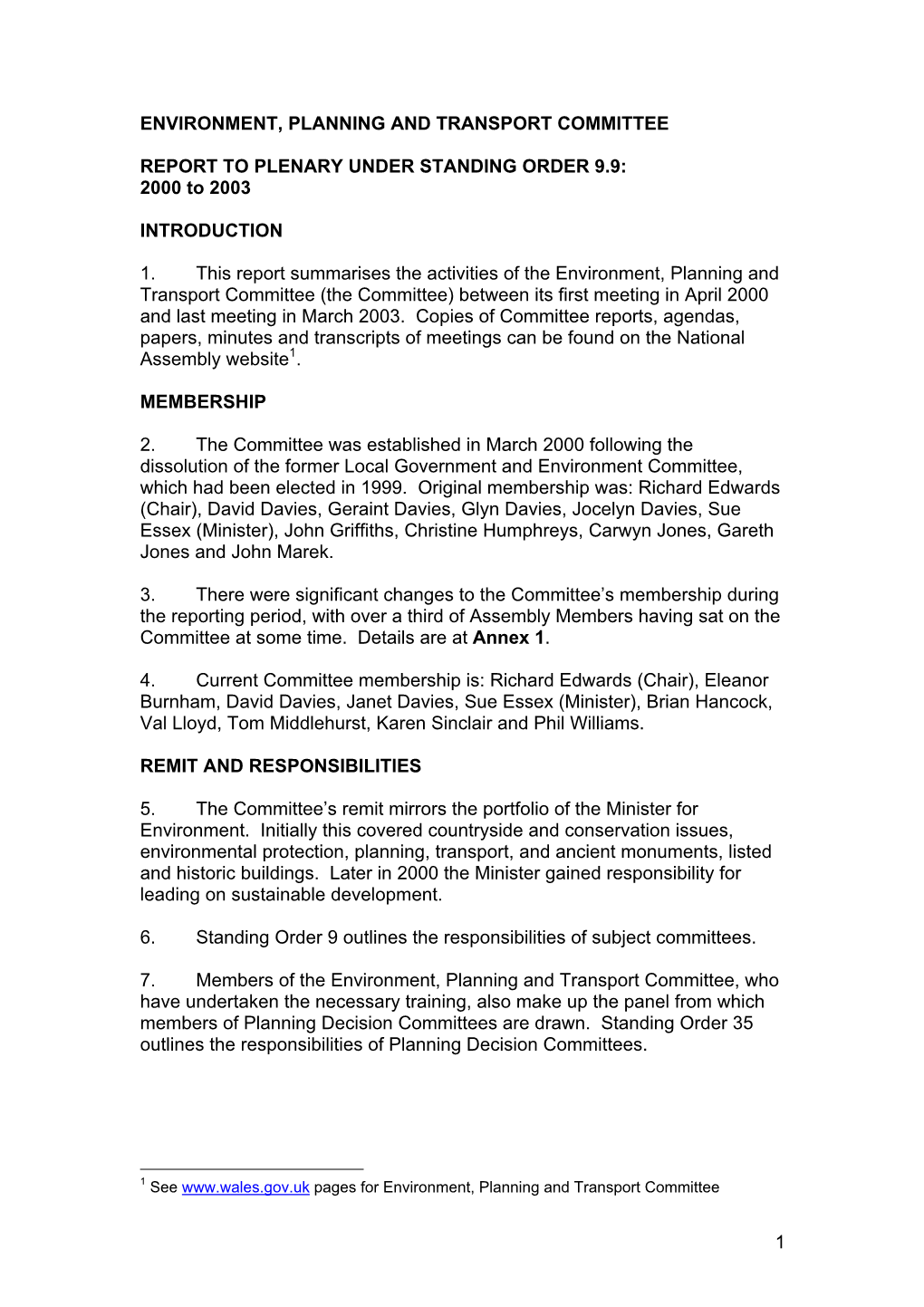 Environment, Planning and Transport Committee