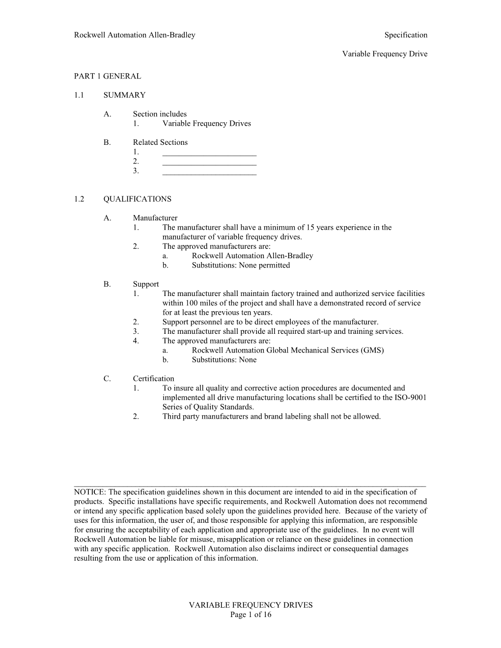 Rockwell Automation Allen-Bradleyspecification