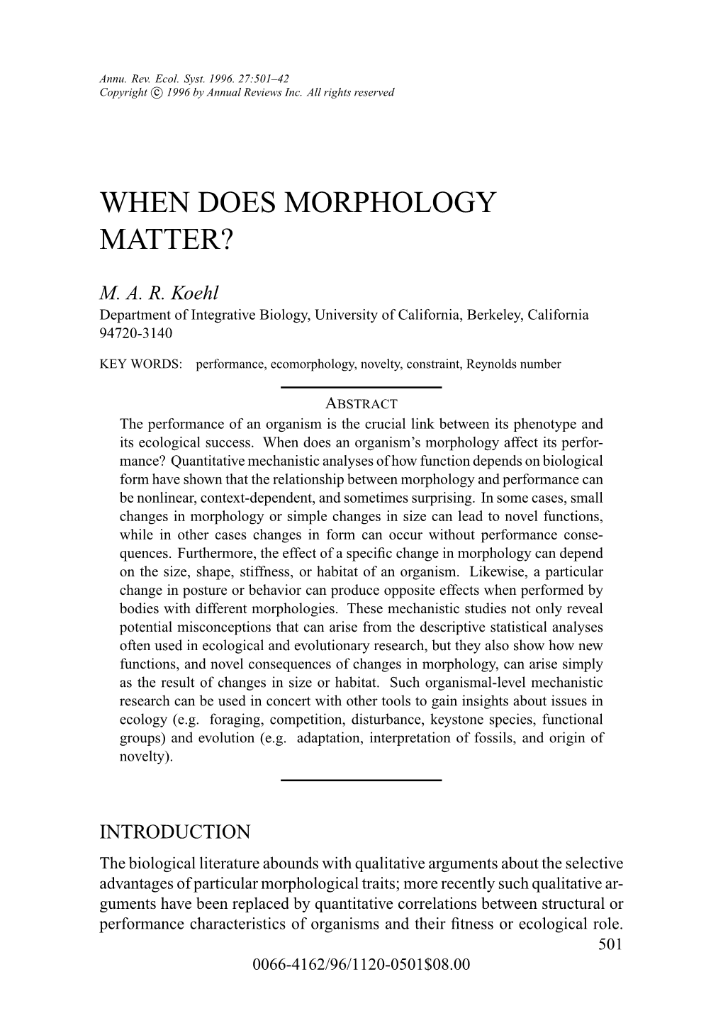 When Does Morphology Matter?