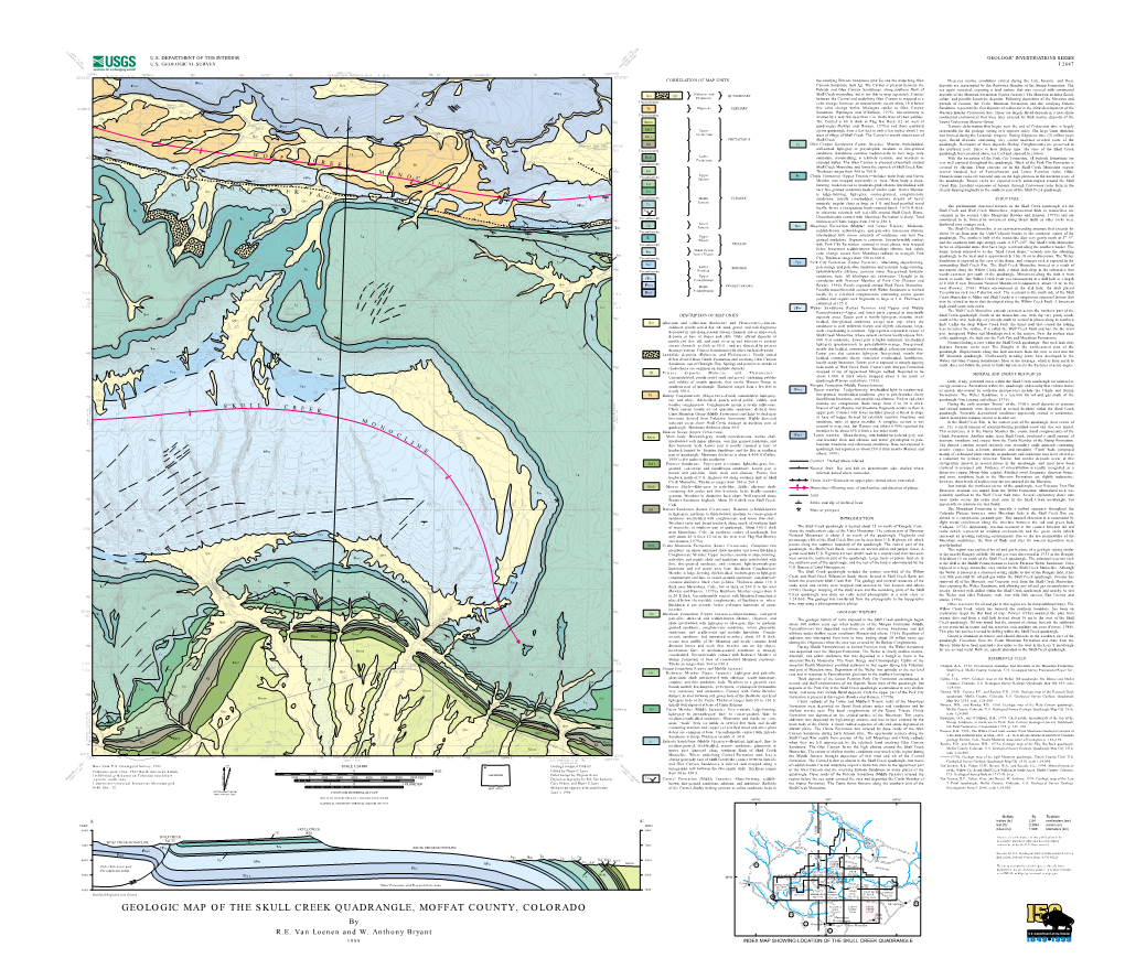 Geologic Map of the Skull Creek Quadrangle, Moffat County, Colorado