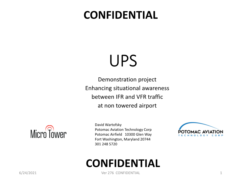 Super Unicom UPS Aircraft Warning Demonstration Project