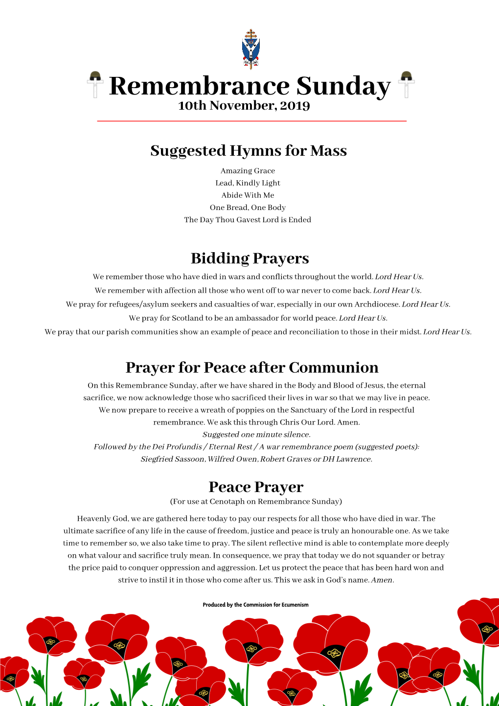 Prayer for Peace After Communion on This Remembrance Sunday, After