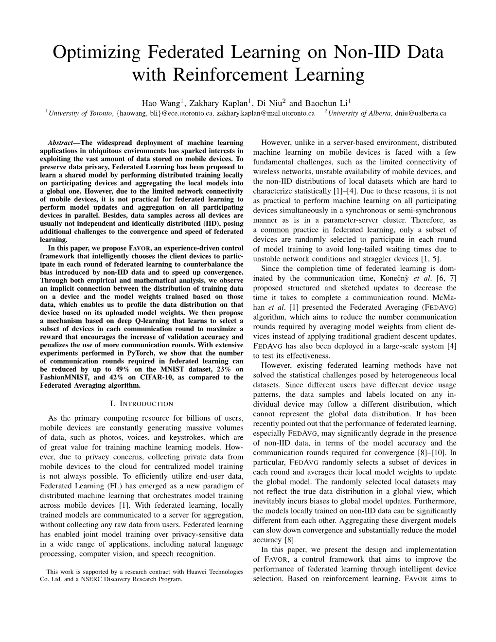 Optimizing Federated Learning on Non-IID Data with Reinforcement Learning