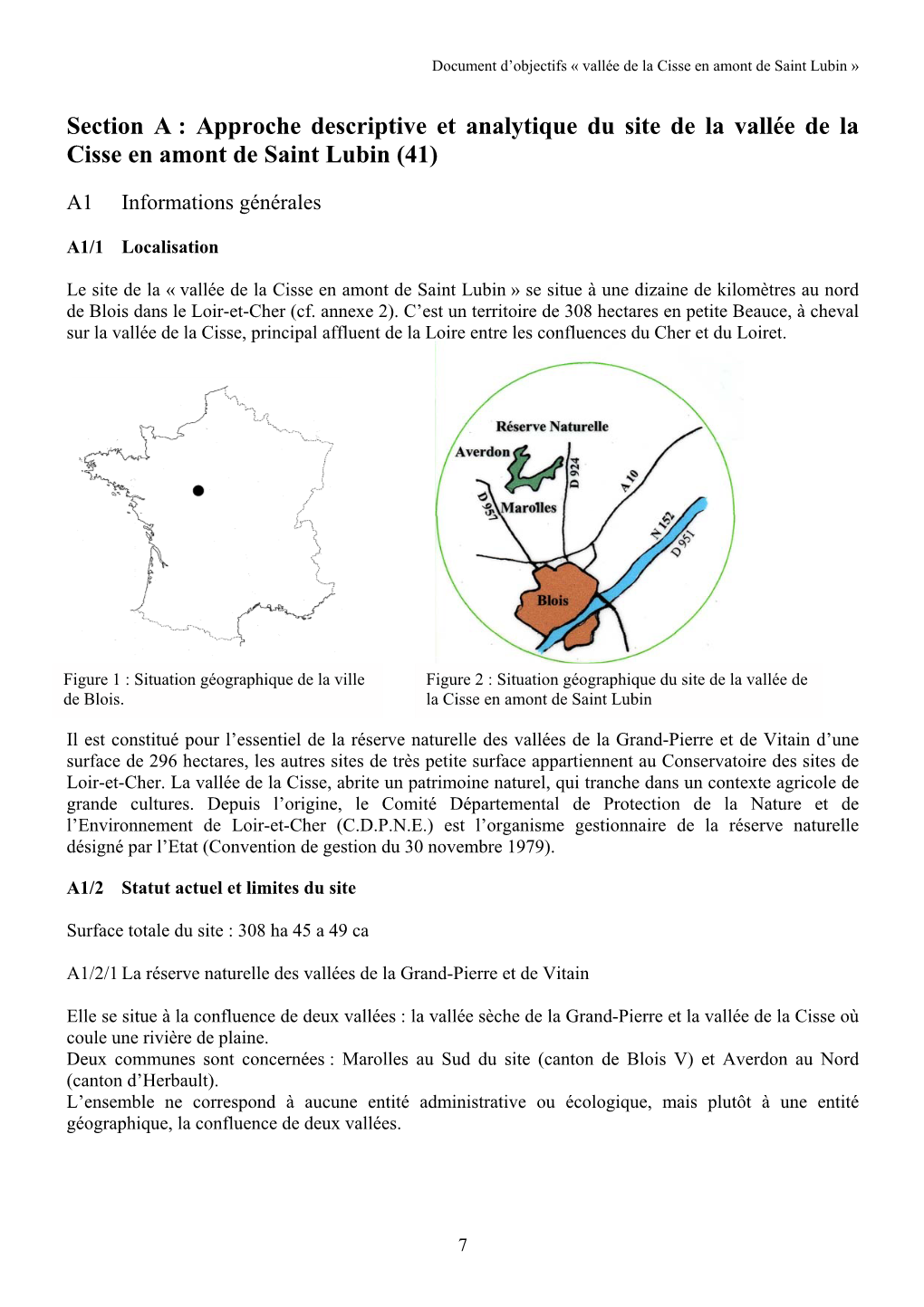 Section a : Approche Descriptive Et Analytique Du Site De La Vallée De La Cisse En Amont De Saint Lubin (41)