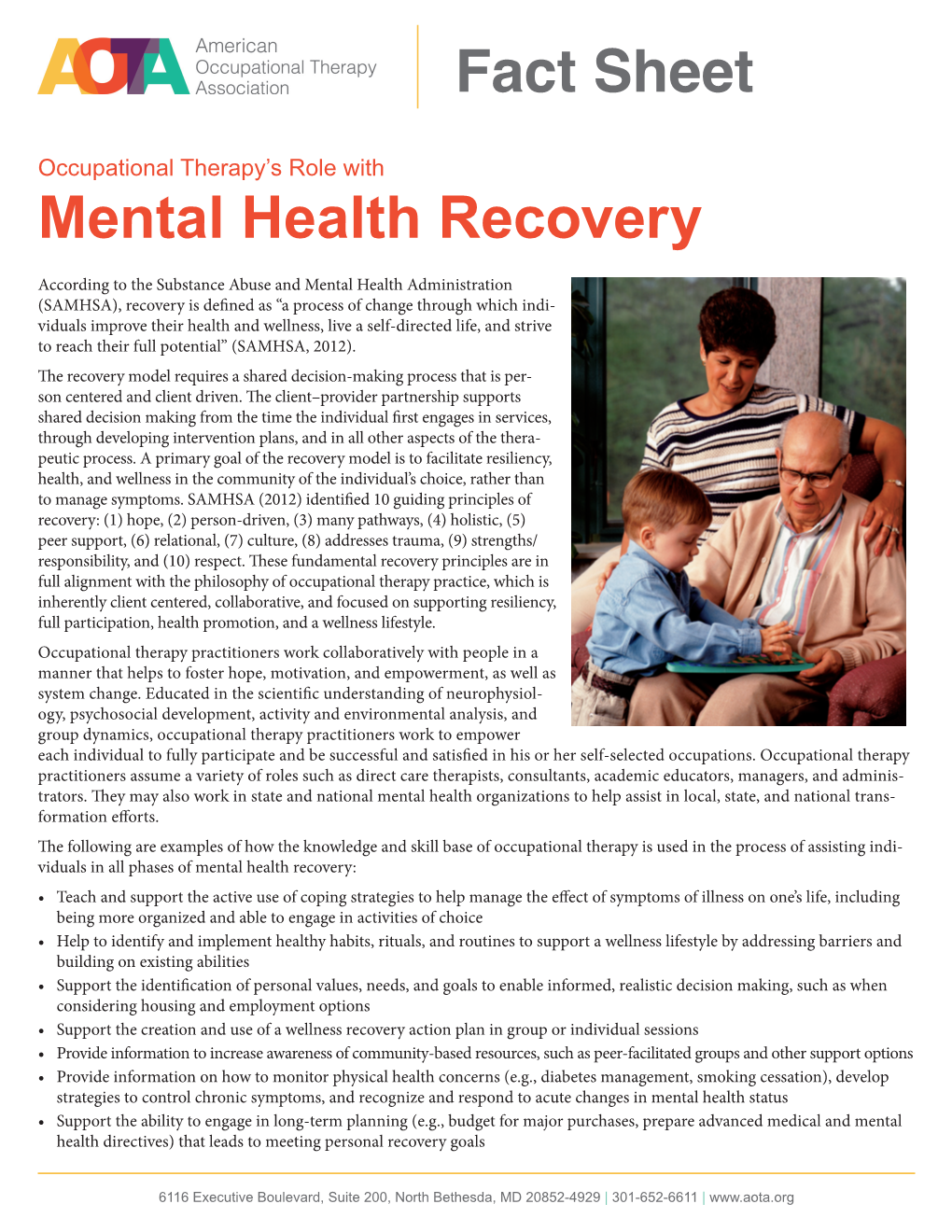 Mental Health Recovery Fact Sheet