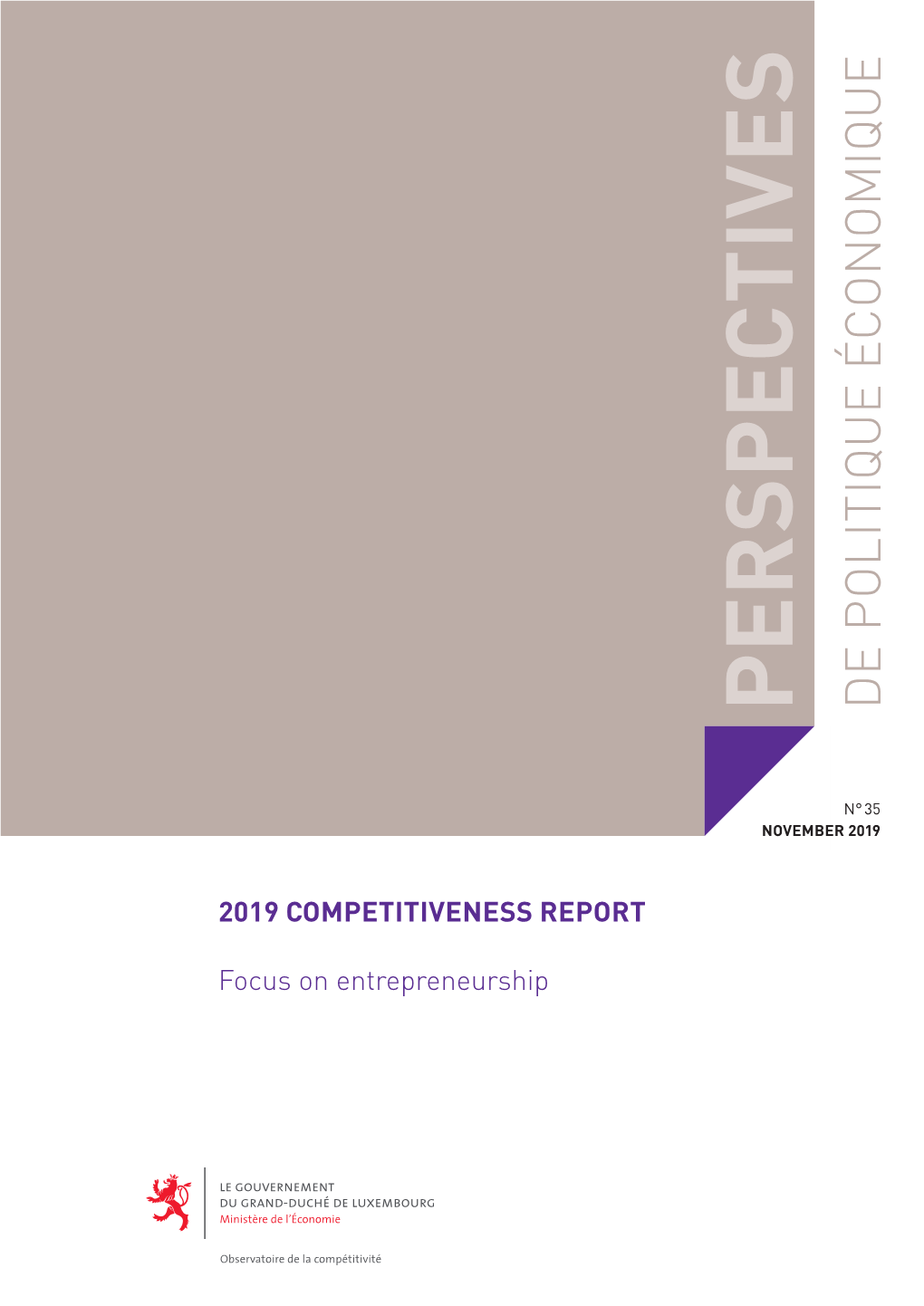 Competitiveness Report 2019: Focus on Entrepreneurship