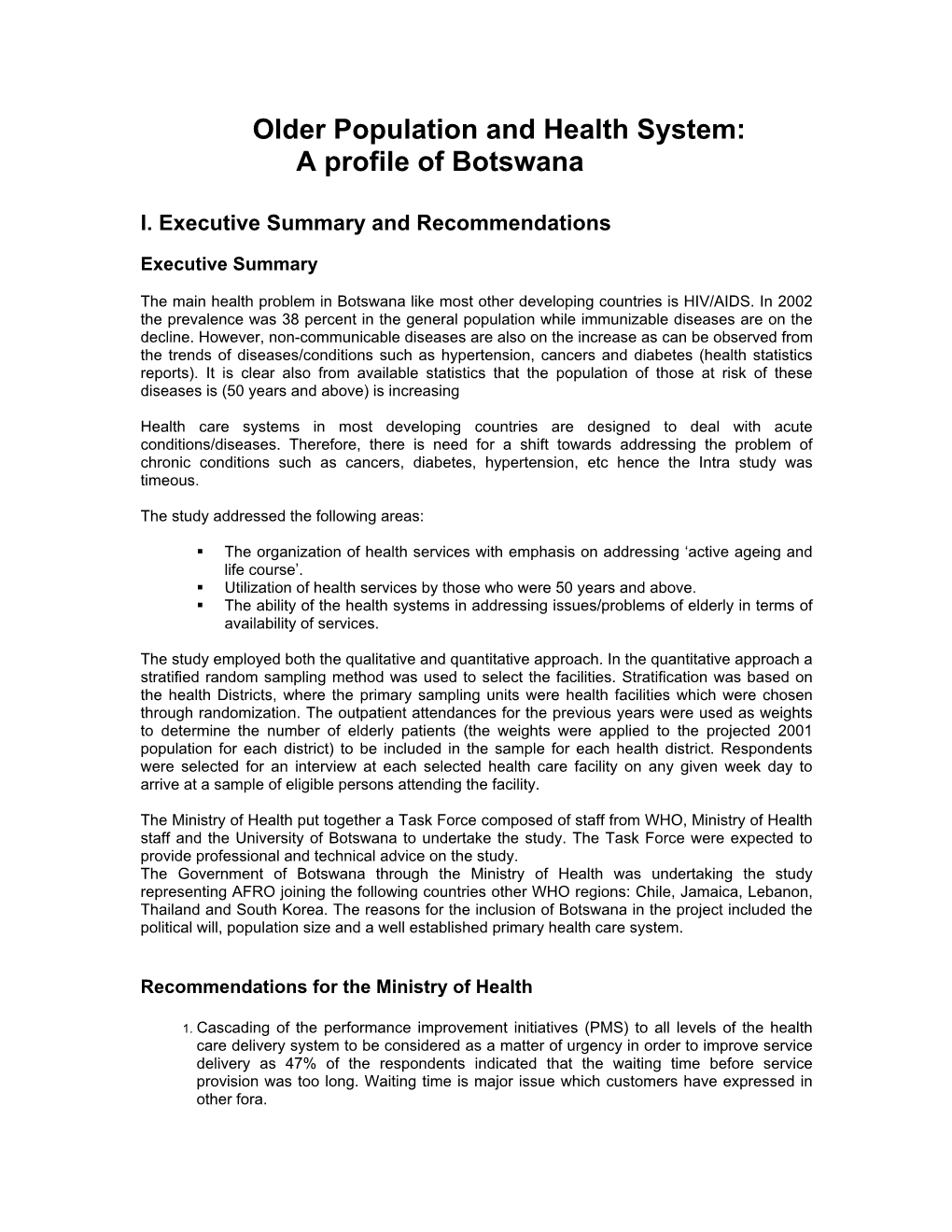 A Profile of Botswana