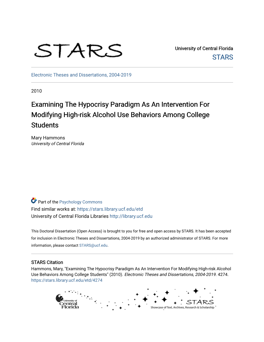 Examining the Hypocrisy Paradigm As an Intervention for Modifying High-Risk Alcohol Use Behaviors Among College Students