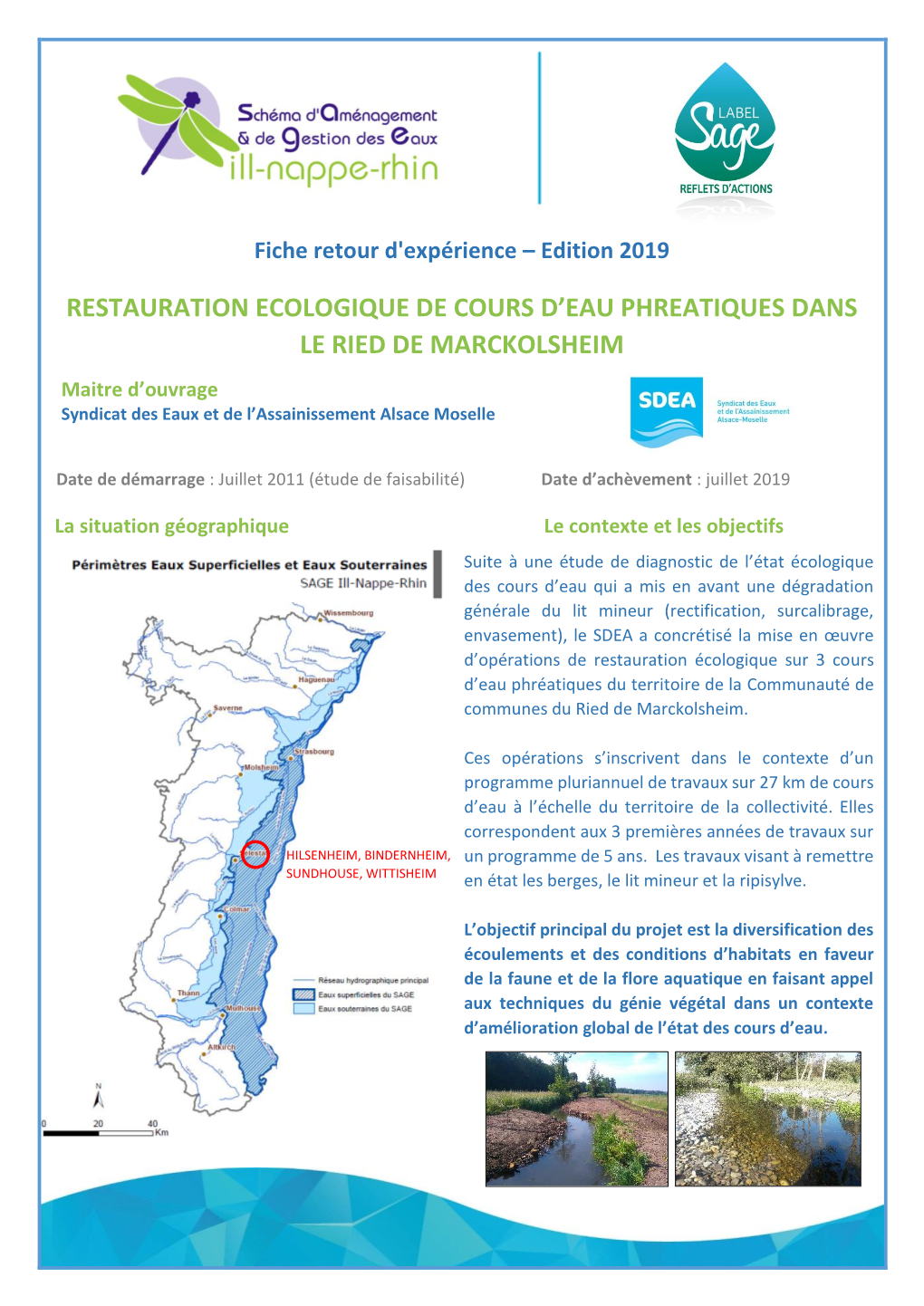 Restauration Des Cours D'eau Phréatiques Du Ried De Marckolsheim