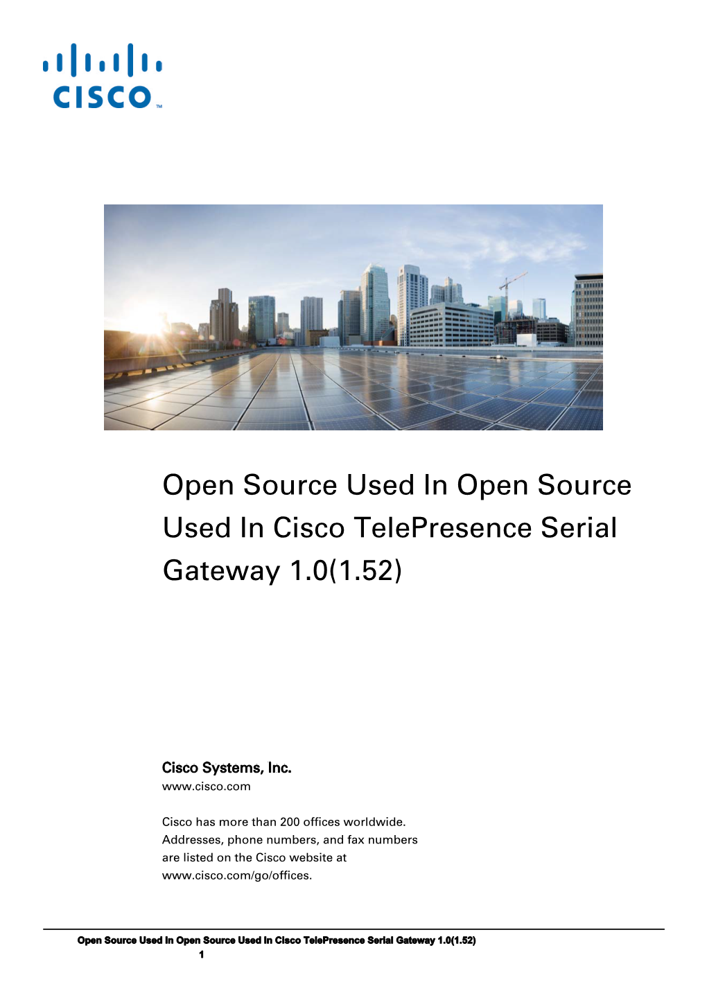 Open Source Used in Cisco Telepresence Serial Gateway 1.0(1.52)