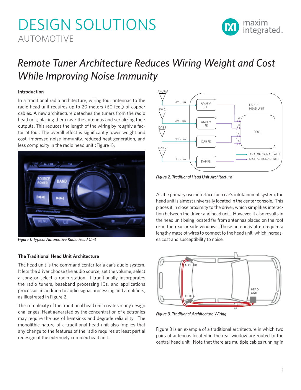 Remote Tuner Architecture Reduces Wiring Weight and Cost While Improving Noise Immunity