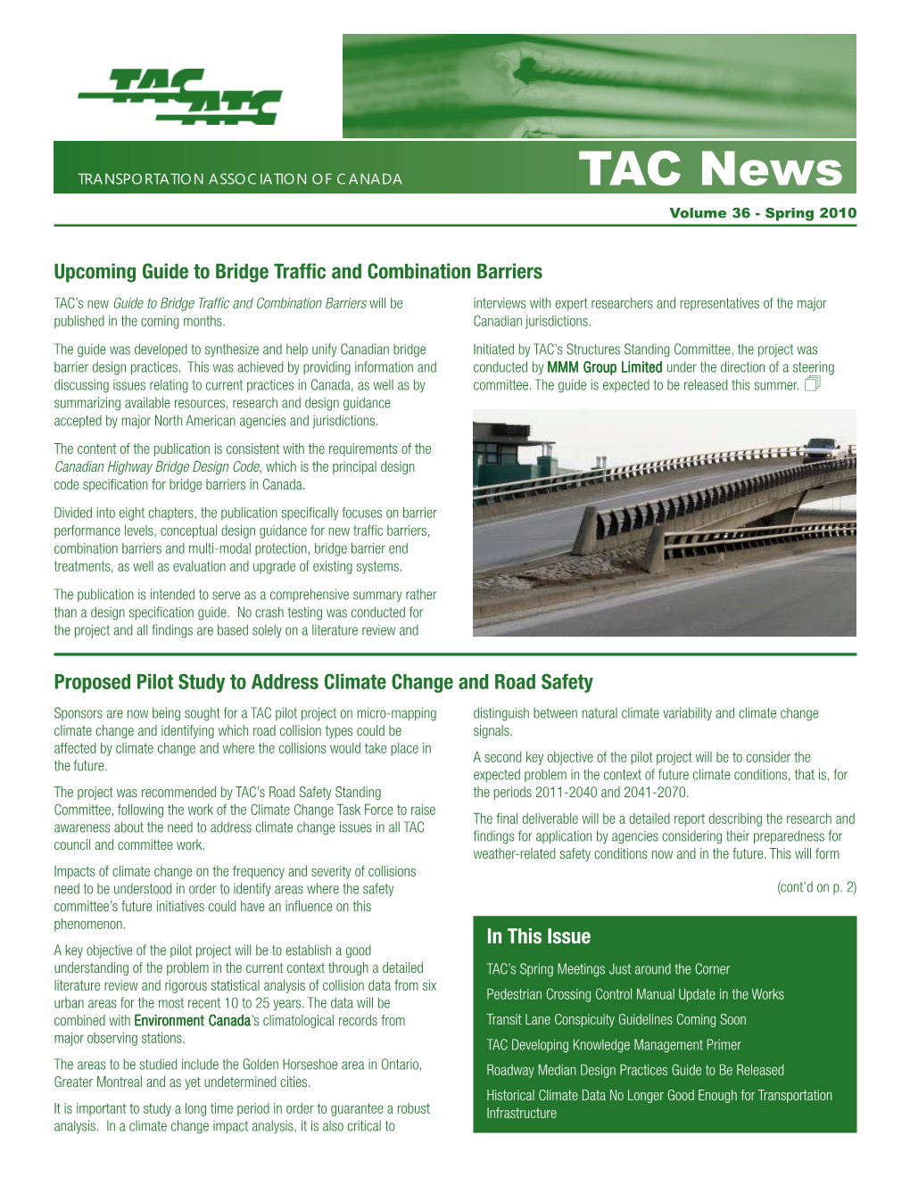 TAC News Volume 36 - Spring 2010