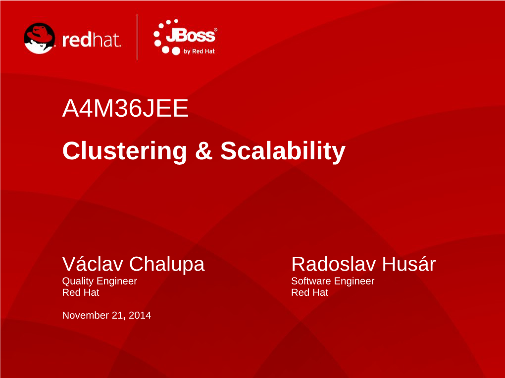 A4M36JEE Clustering & Scalability