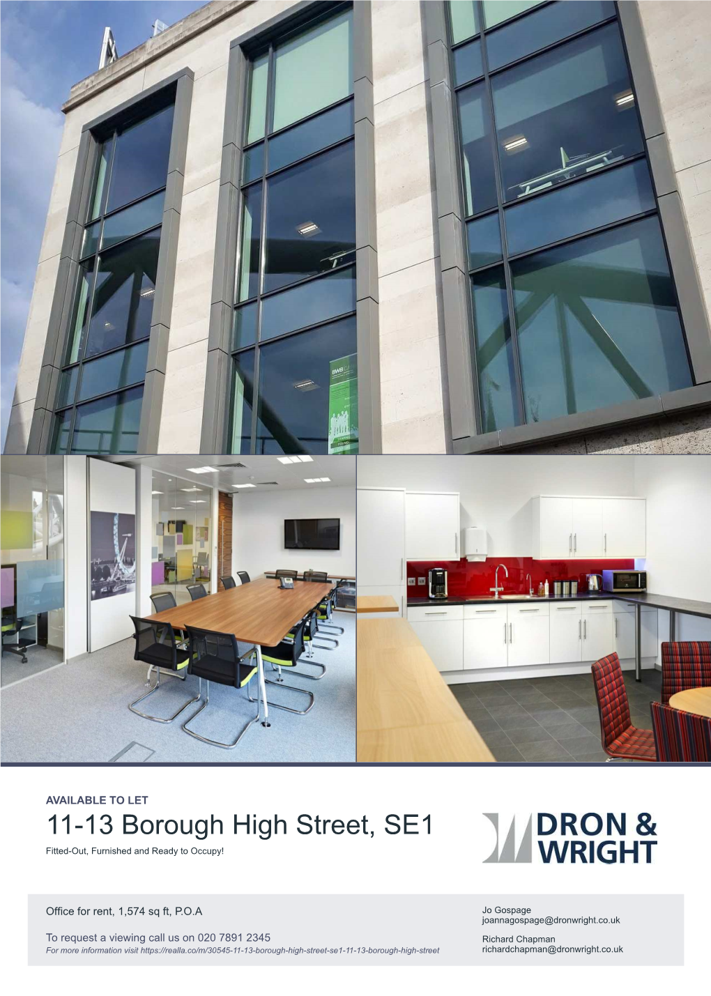 11-13 Borough High Street, SE1 Fitted-Out, Furnished and Ready to Occupy!