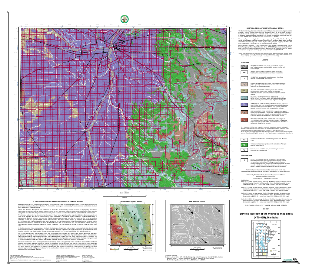 Surficial Geology of the Winnipeg Map Sheet (NTS 62H), Manitoba