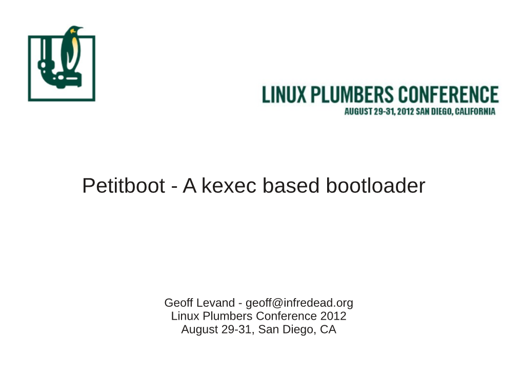 Petitboot - a Kexec Based Bootloader