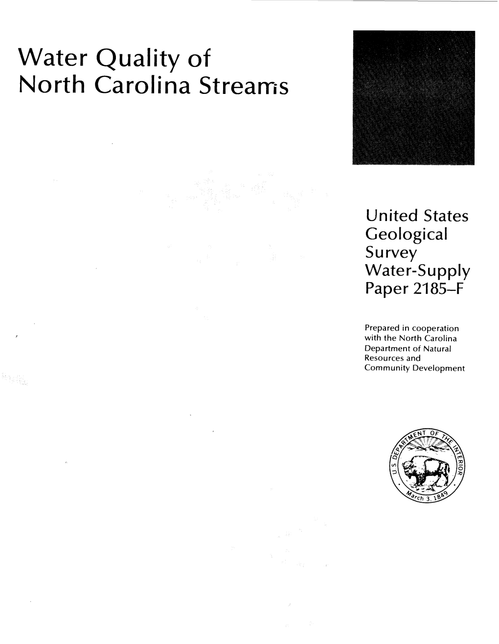 Water Quality of North Carolina Streams