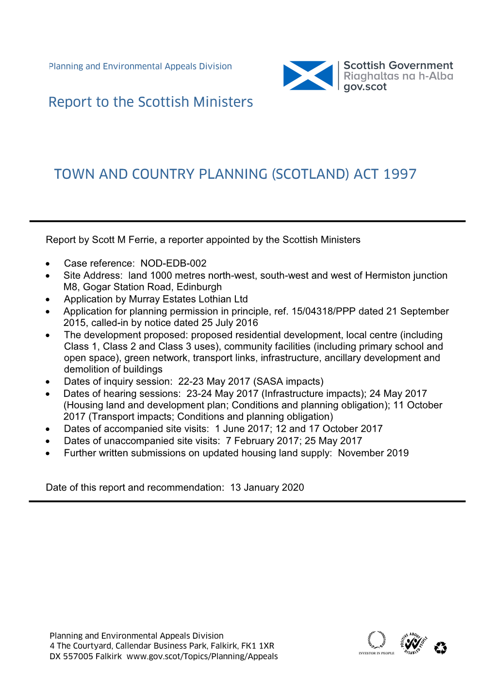 Report to Scottish Ministers