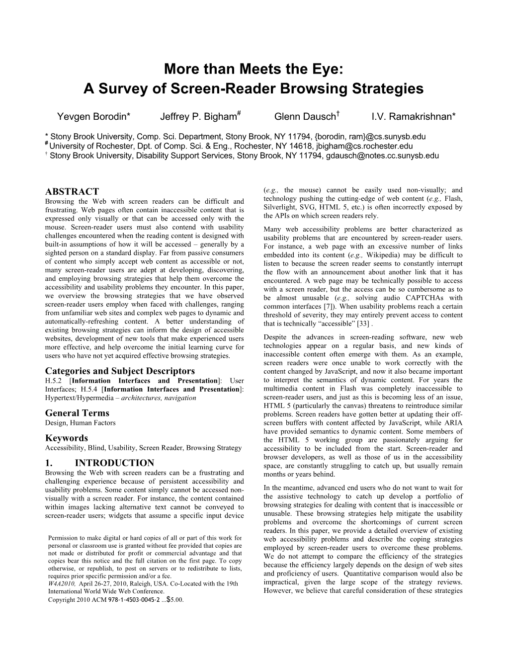 Than Meets the Eye: a Survey of Screen-Reader Browsing Strategies