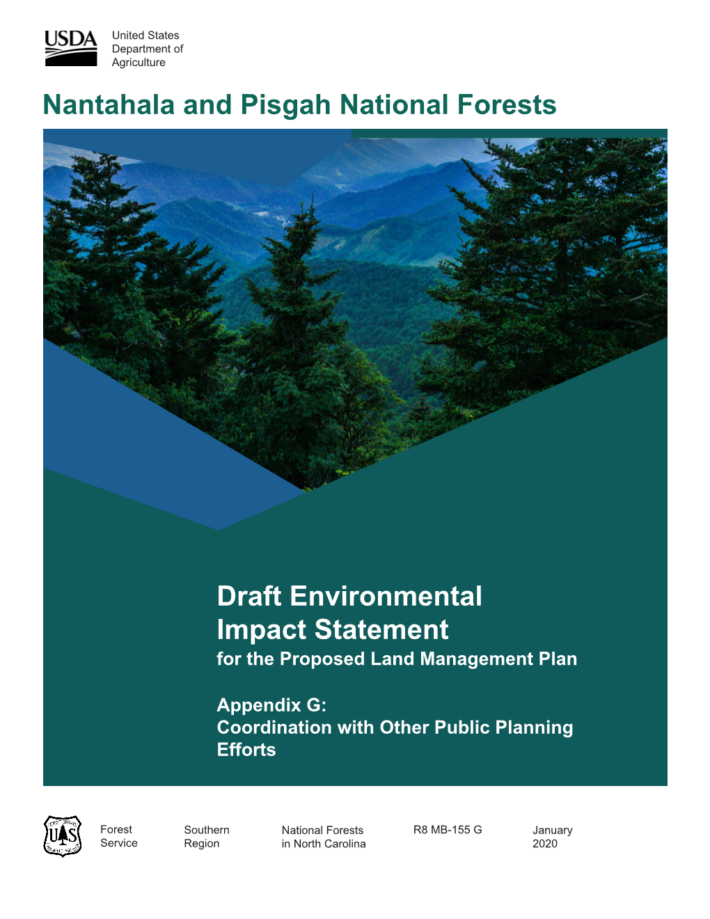 Nantahala and Pisgah Nfs Proposed Plan DEIS Appendix G Coordination with Other Planning Efforts