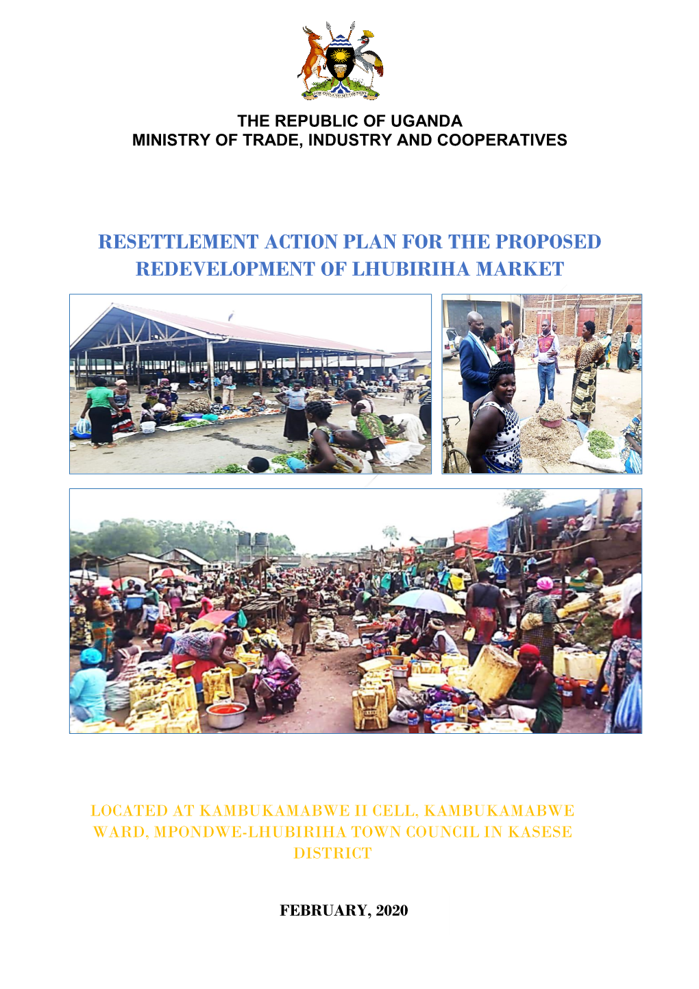 Resettlement Action Plan for the Proposed Redevelopment of Lhubiriha Market