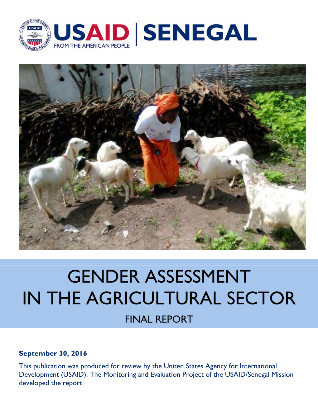 Gender Assessment in the Agricultural Sector Final Report