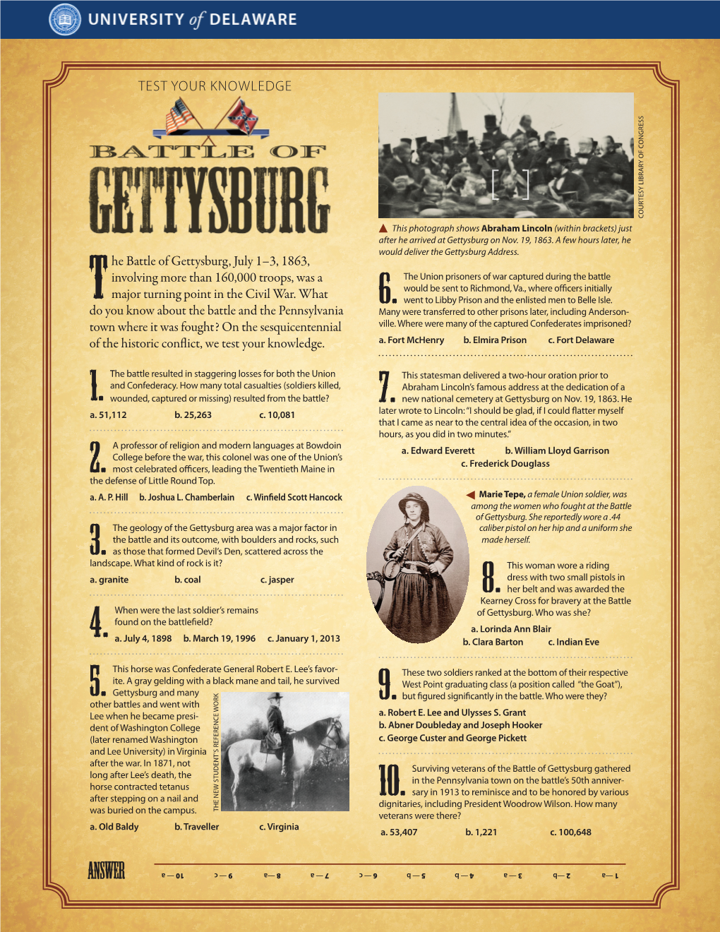 TEST YOUR KNOWLEDGE: Battle of Gettysburg