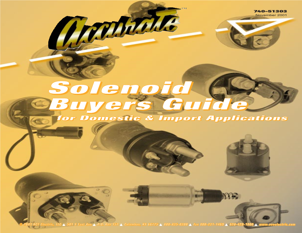 Ace Solenoid Buyers Guide