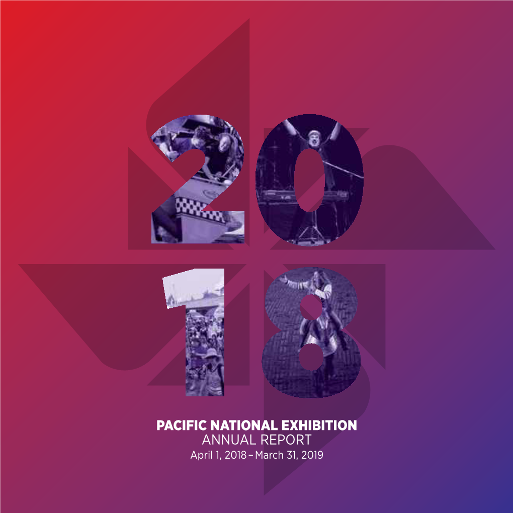 PACIFIC NATIONAL EXHIBITION ANNUAL REPORT April 1, 2018 – March 31, 2019 Ii PACIFIC NATIONAL EXHIBITION CONTENTS