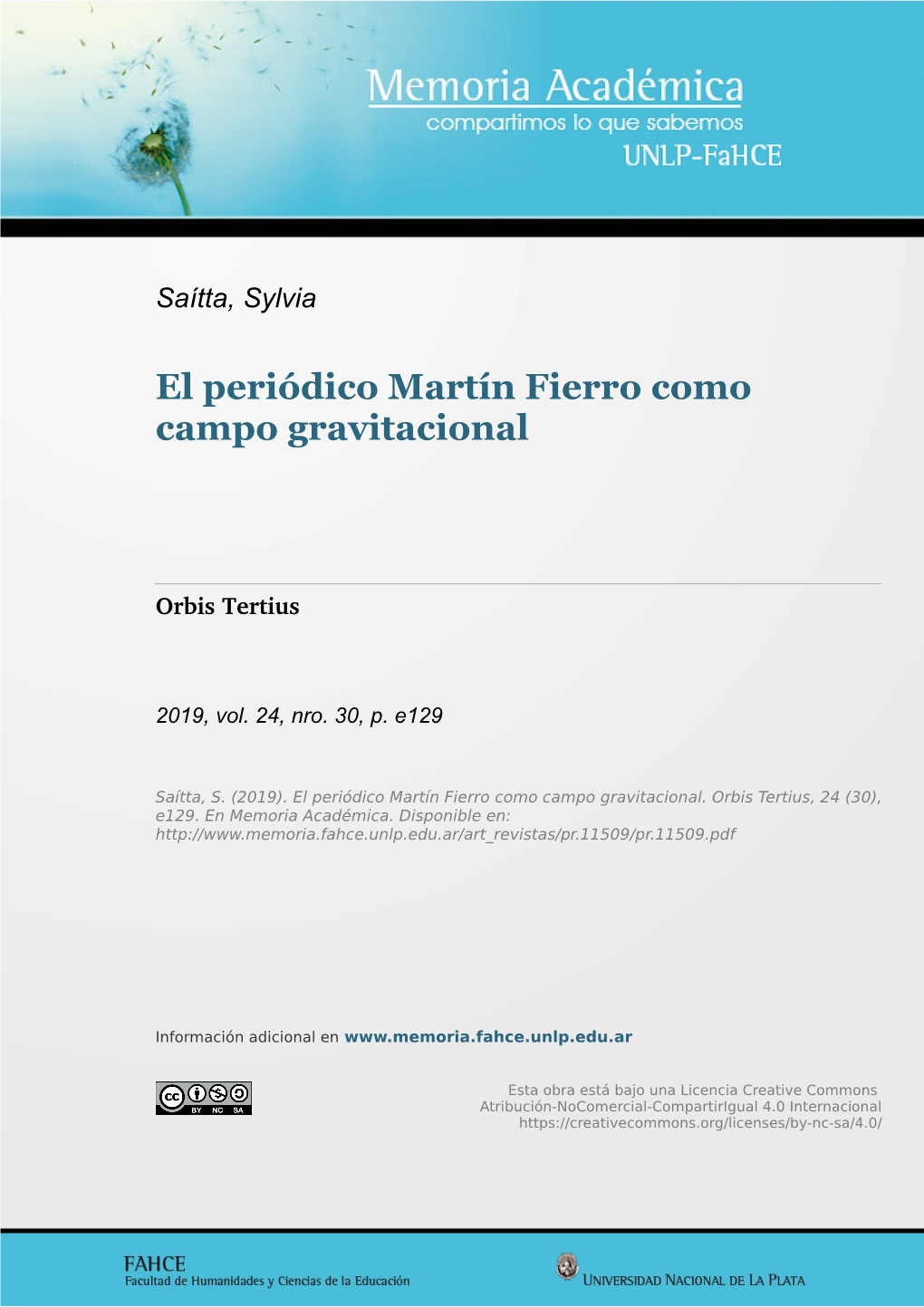 El Periódico Martín Fierro Como Campo Gravitacional