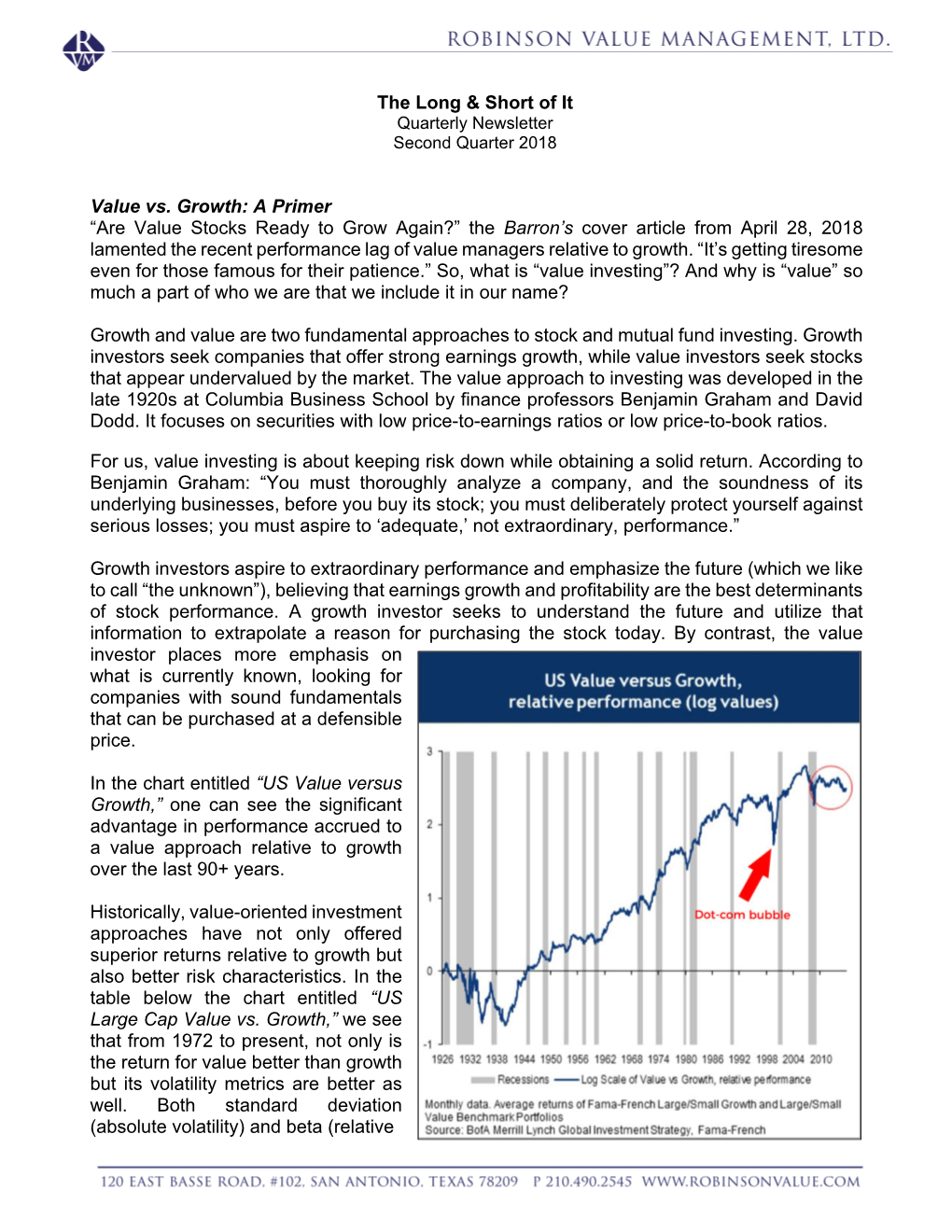 The Long & Short of It Value Vs. Growth: a Primer “Are Value Stocks