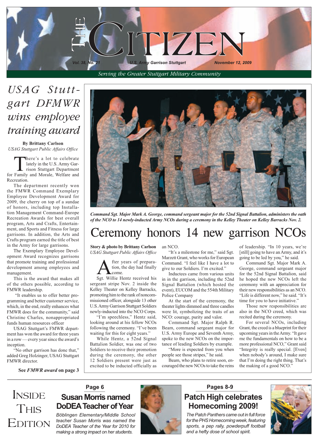 Ceremony Honors 14 New Garrison Ncos Crafts Program Earned the Title of Best in the Army for Large Garrisons