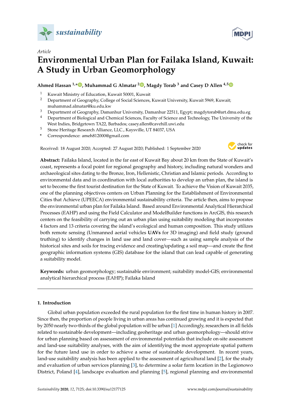 Environmental Urban Plan for Failaka Island, Kuwait: a Study in Urban Geomorphology