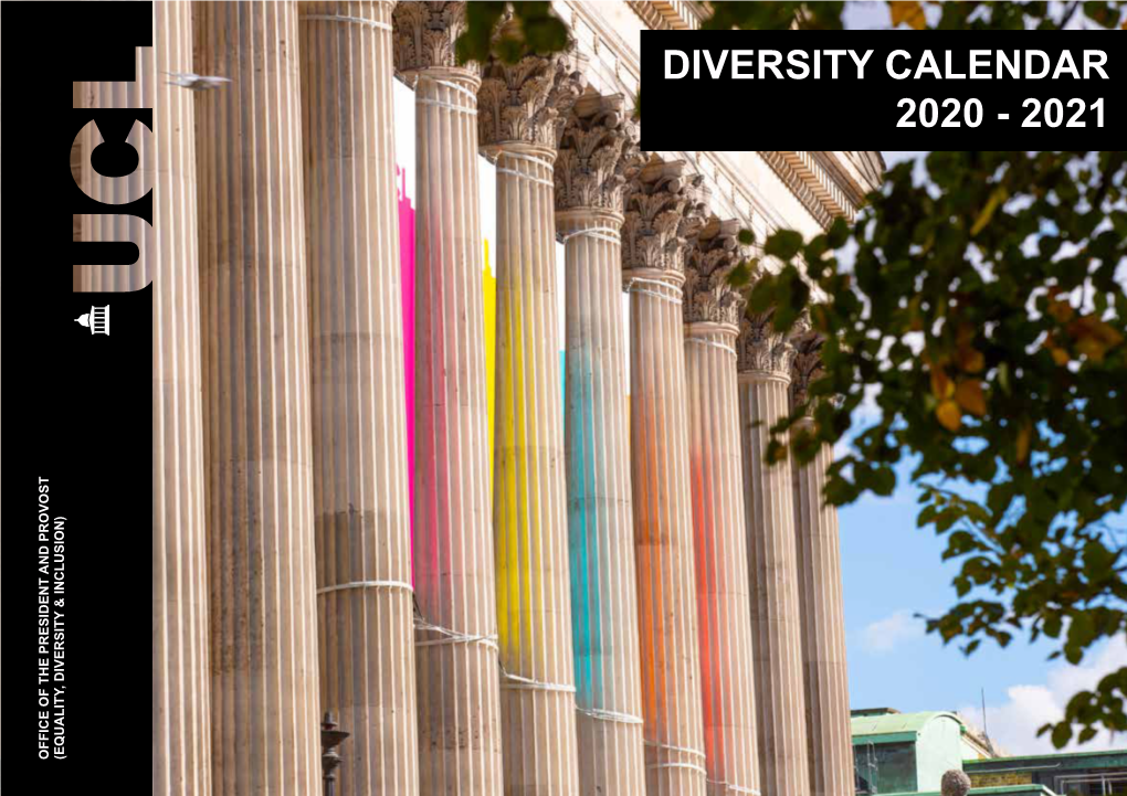 Diversity Calendar 2020 - 2021 Office of the President and Provost Office of the President & Inclusion) Diversity (Equality, September 2020 September 2020