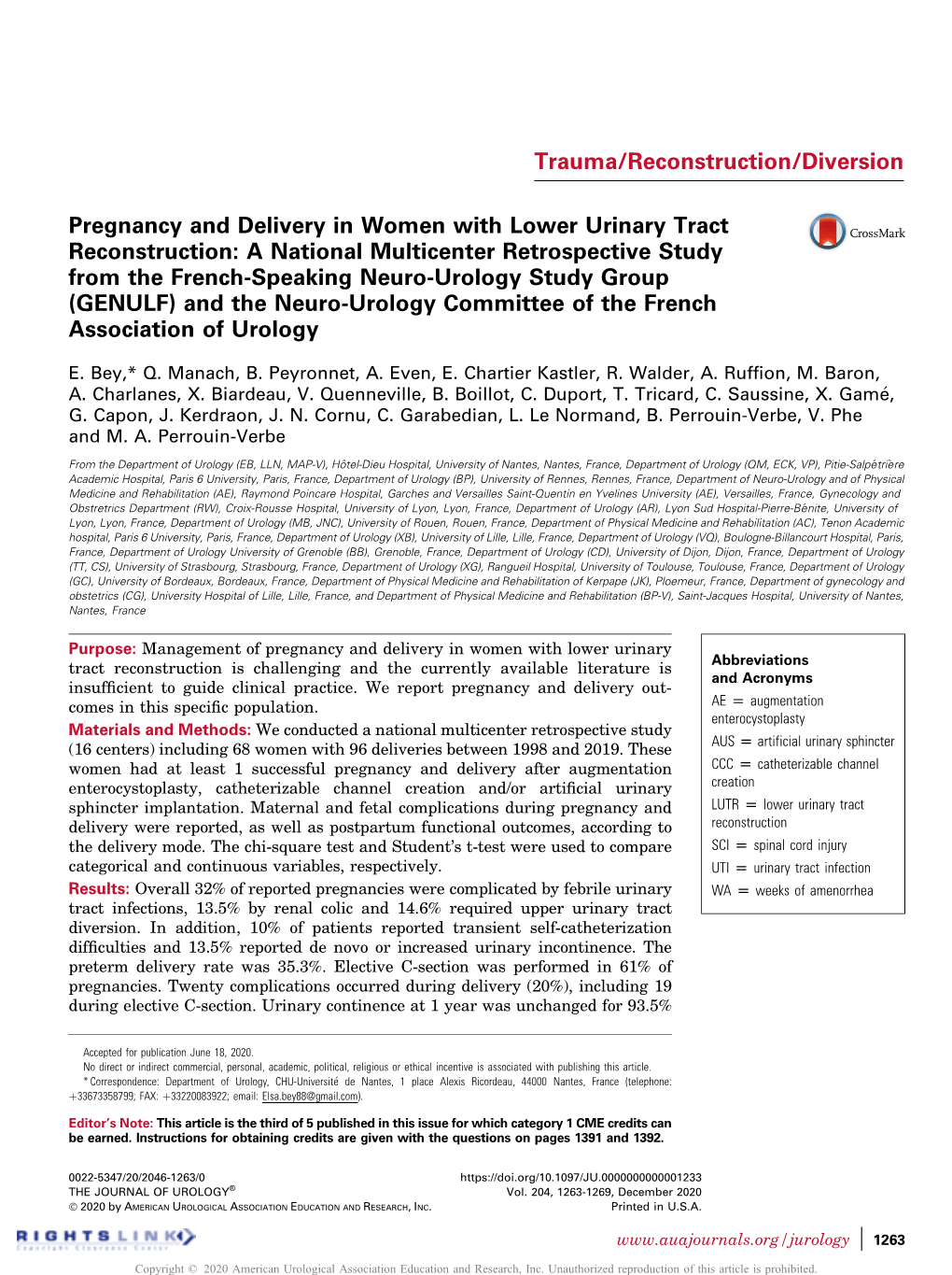 Pregnancy and Delivery in Women with Lower Urinary Tract Reconstruction