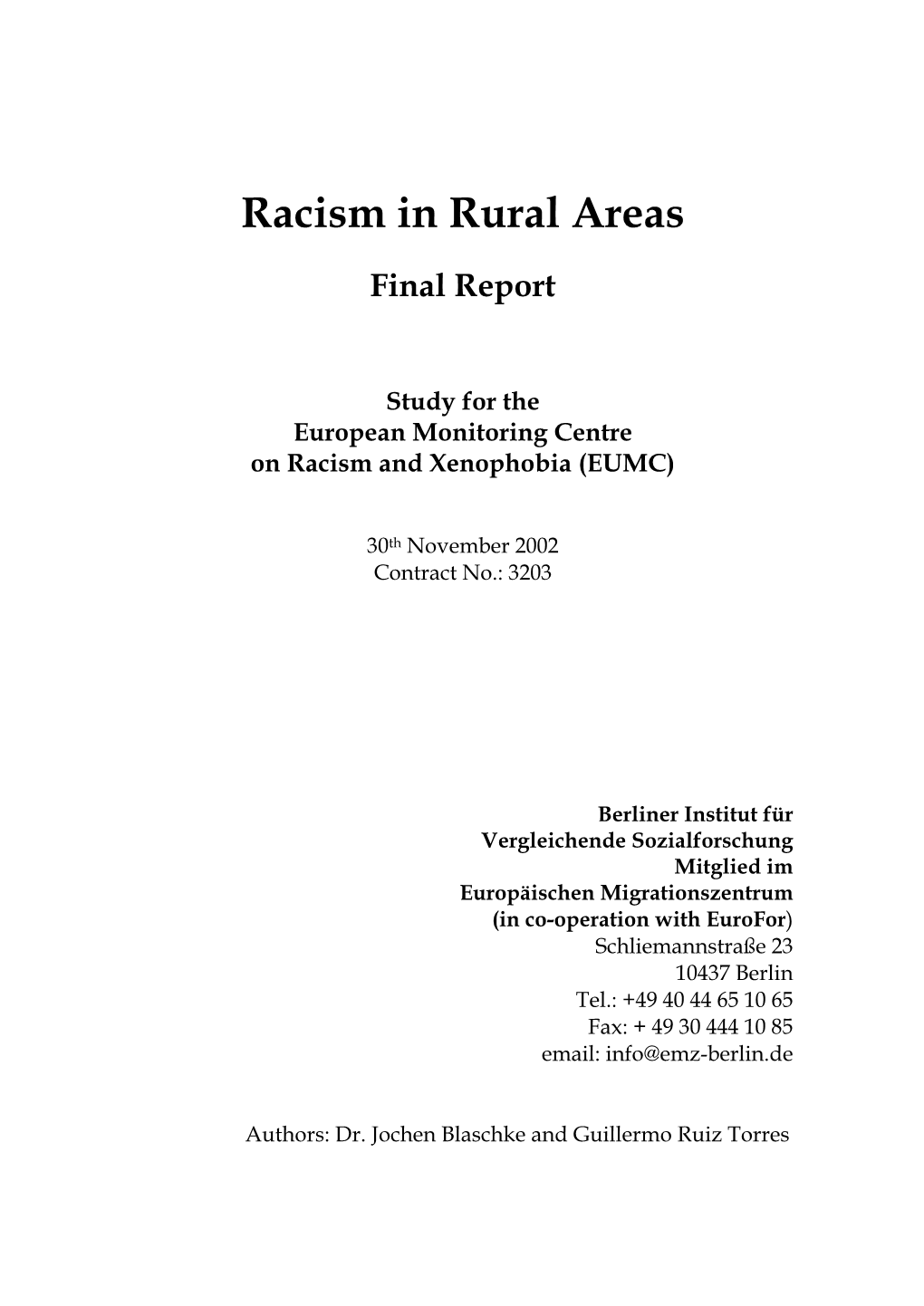 Racism in Rural Areas