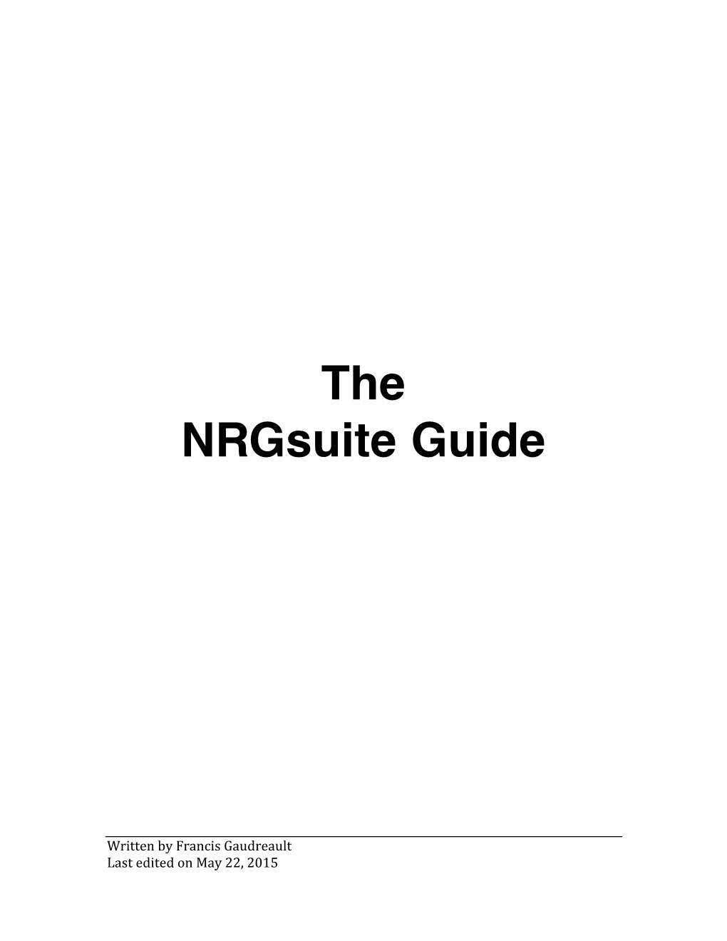 The Nrgsuite Guide