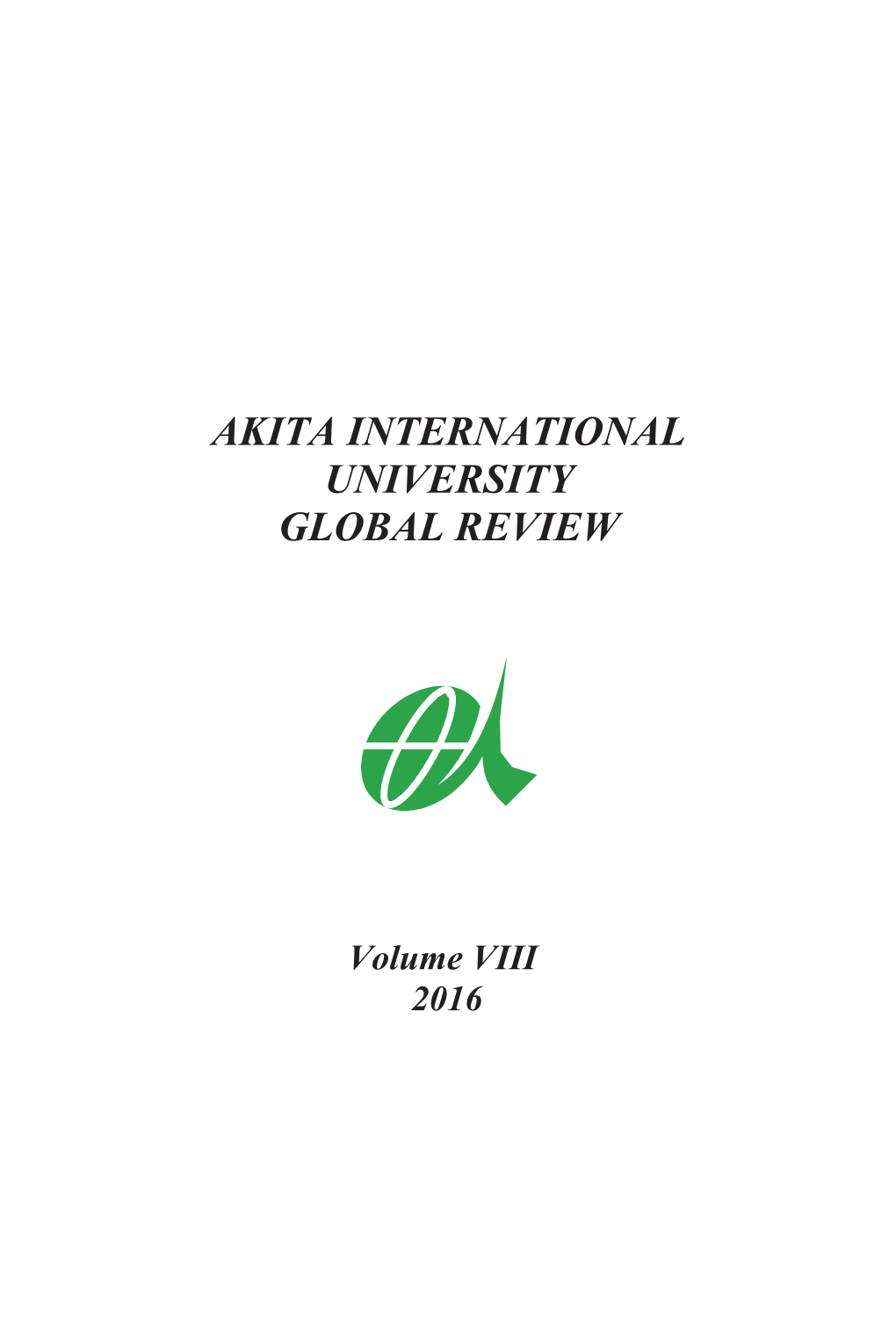 AIU Global Review Volume 8 2016